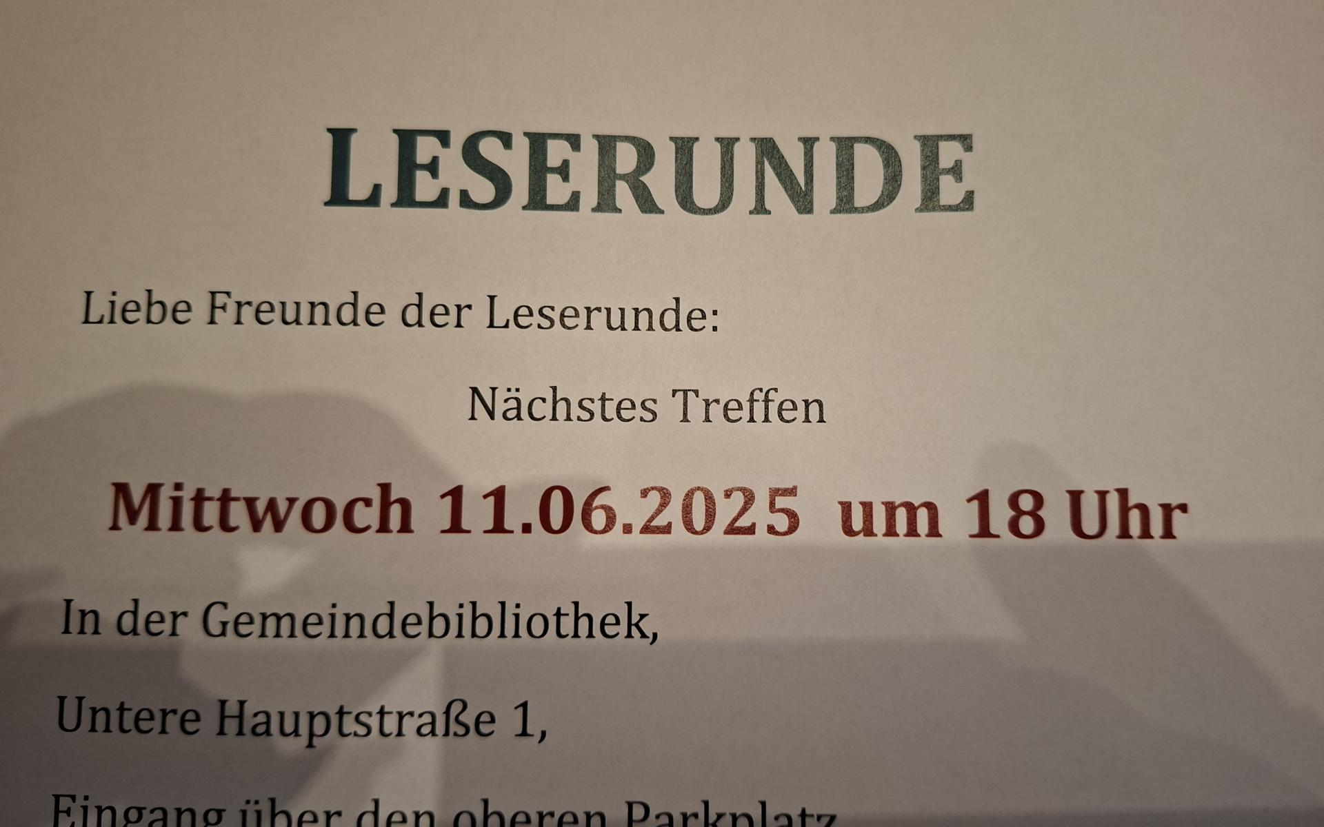 Leserunde 11.06.